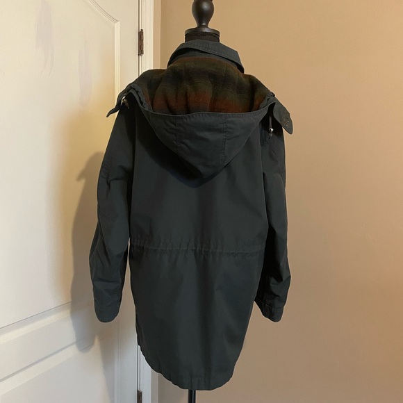 Vintage Lands’ End Jacket Size 6/8 Field Barn Chore Coat Wool Lined Green 90s - Picture 5 of 7